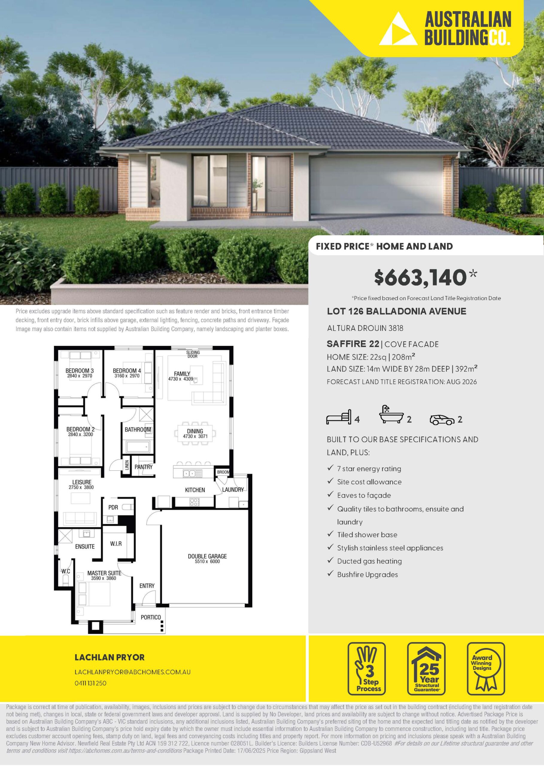 Flyer - Lot 126 Altura Saffire 22 Cove